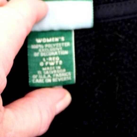 L.L. Bean Womens Black Fleece Vest With Maine Dept. Of Inland Fisheries And Wild - Picture 3 of 9